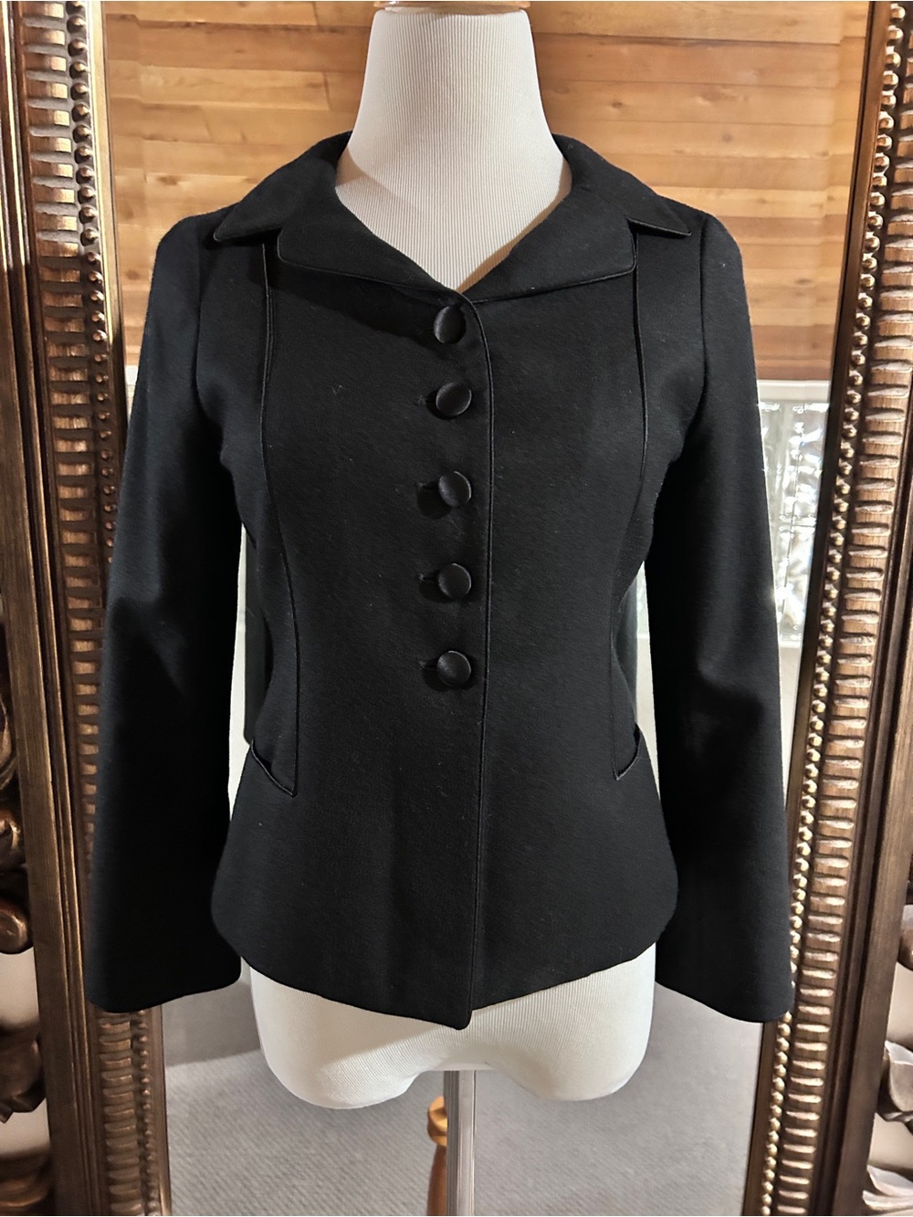 Rebecca Taylor Black Women's Tailored Button-Front Jacket